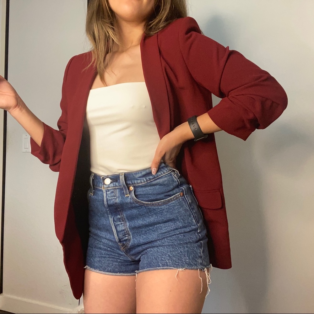 Zara Woman Burgundy Blazer